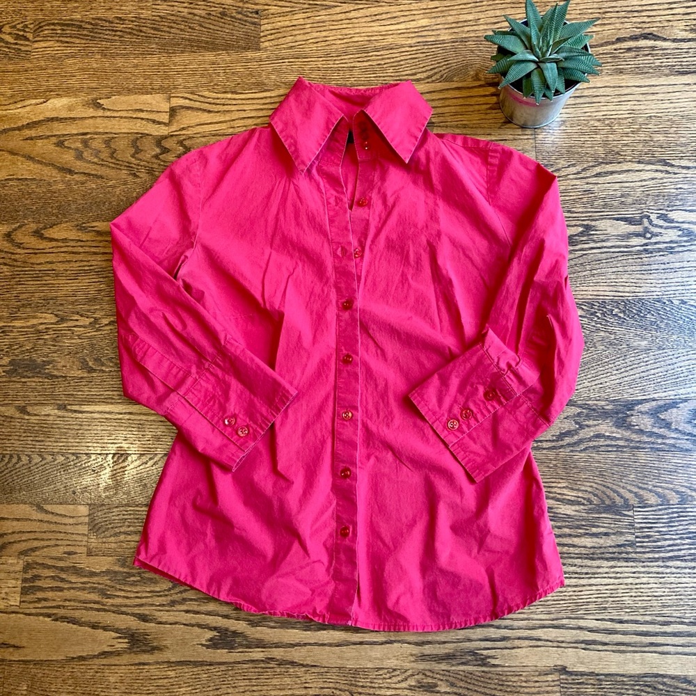 Vintage MEXX Red Button Up Blouse. Size: 36 (Small).
